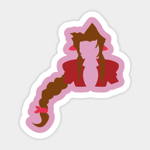 Minimalist Aeris, Final Fantasy 7 Sticker by PWCreate